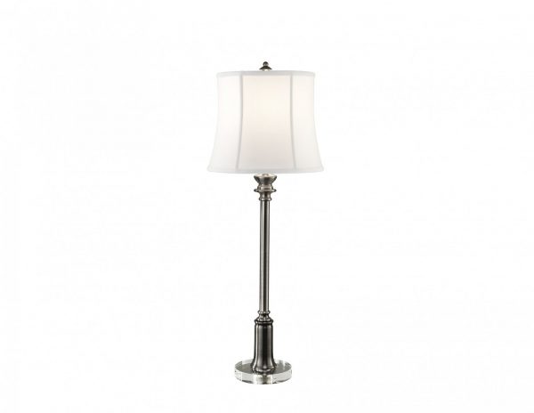 Lampa stołowa bufetowa metalowa kolor srebrny retro