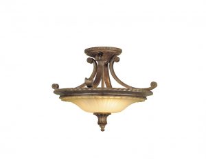 Lampa sufitowa plafon 2 źródła światła metaloplastyka zdobiony styl średniowieczny antyczny