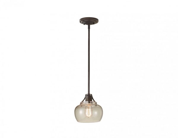 Lampa sufitowa wiszaca mala metalowa kolor szary szklany klosz industrialna Vintage
