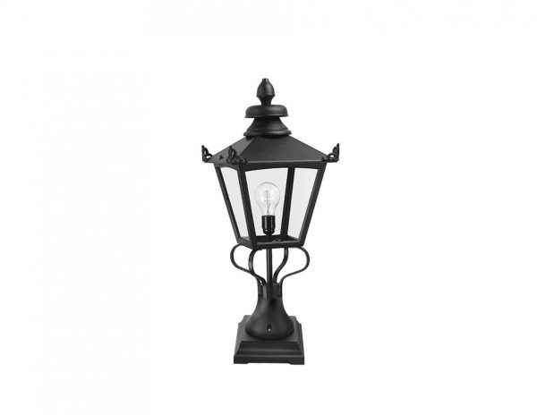 Lampa zewnetrzna latarnia stojaca ogrodowa kolor czarny niska