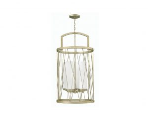 Lampa wisząca żyrandol cztery źródła światła metalowa ażurowa kolor patynowane srebro styl modern
