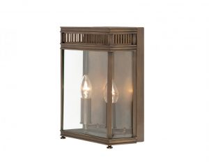 Lampa zewnetrzna latarnia nascienna kinkiet ogrodowa 2 zrodla swiatla kolor ciemny braz