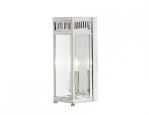 Lampa zewnetrzna latarnia nascienna kinkiet ogrodowa kolor polerowany chrom