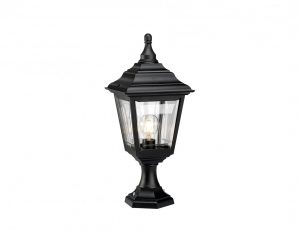 Lampa zewnetrzna stojaca ogrodowa latarnia niska kolor czarny