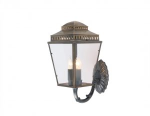 Latarnia lampa zewnetrzna nascienna kinkiet z mosiadzu 3 zrodla swiatla