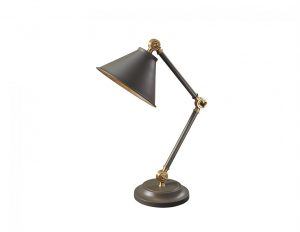 Lampa stołowa na biurko łamana mała metalowa kolor szary stylowa kolonialna