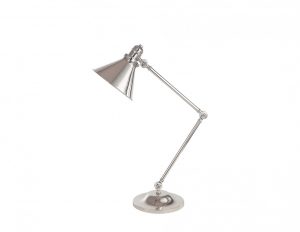 Lampa stołowa na biurko łamana metalowa kolor srebrny nowoczesna