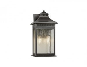 Lampa latarnia zewnetrzna nascienna 2 zrodla swiatla ogrodowa kolor braz