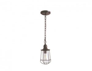 Lampa wiszaca ciemny braz metalowa oprawa styl industrialny mala