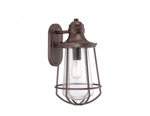 Lampa nascienna zewnetrzna ciemny braz ze stali styl industrialny duza