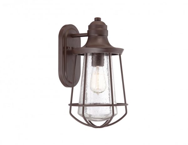 Lampa nascienna zewnetrzna ciemny braz ze stali styl industrialny