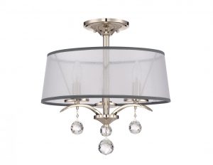 Lampa sufitowa plafon 3 zrodla swiatla krysztalki styl wspolczesny elegancka Glamour