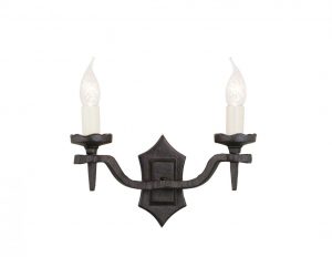 Lampa ścienna kinkiet dwuramienny ręcznie robiony z żelaza styl średniowieczny