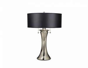 Lampa stolowa nocna elegancka nowoczesna srebrna 2 zrodla swiatla
