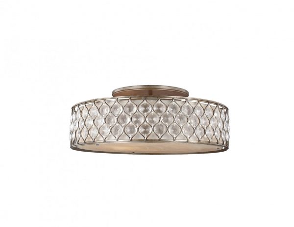 Lampa sufitowa plafon metalowy abazur krysztalki styl Glamour duża 6 zrodel swiatla