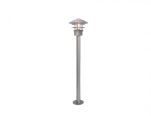 Lampa zewnetrzna latarnia stojaca ogrodowa slupek kolor srebrny