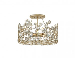 Lampa sufitowa polplafon krysztalki Glamour 4 zrodla swiatla