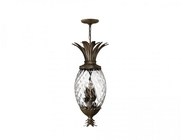 Lampa sufitowa wiszaca brazowa cztery zrodla swiatla szklany klosz klasyczna