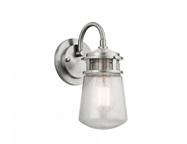 Lampa scienna latarnia na zewnatrz szklany klosz styl nowoczesny kolor srebrny