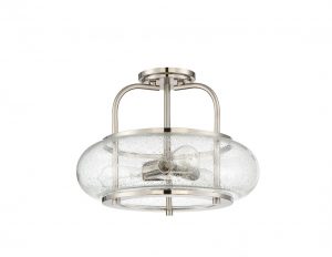 Lampa sufitowa plafon 3 zrodla swiatla oprawa kolor szczotkowany nikiel styl modern Vintage