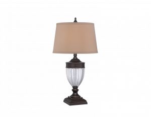 Lampa nocna stojaca stolowa podstawa ciemnobrazowa styl Glamour elegnacka