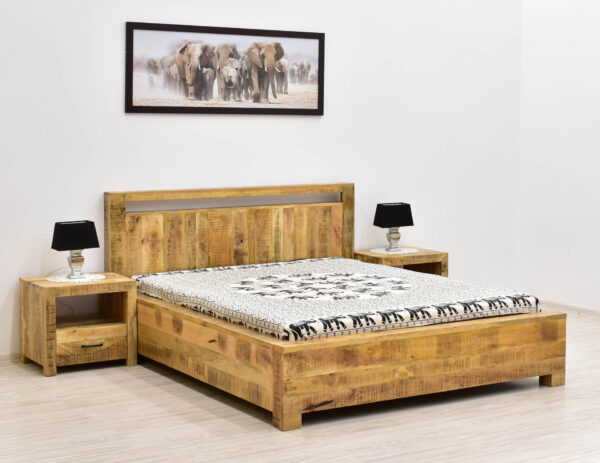 łóżko kolonialne lite drewno mango